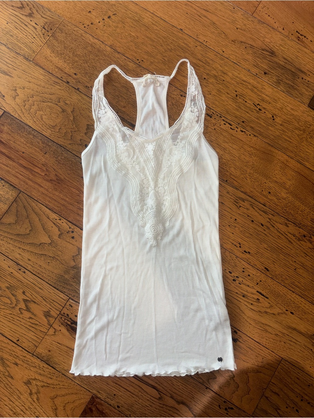 Denim & Supply Ralph Lauren White Lace-Trim Racerback Camisole Women’s Sz Small
